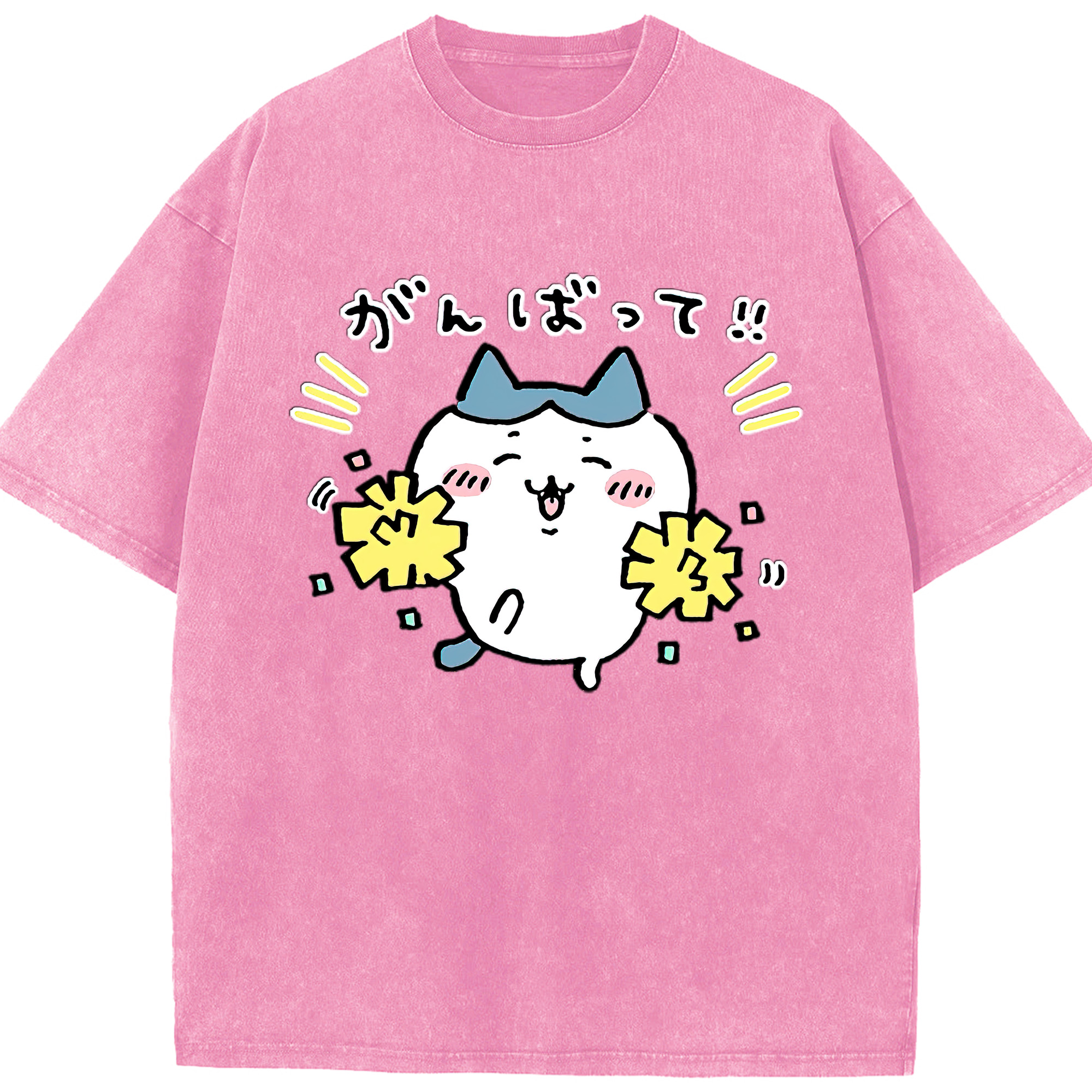 （画像用） ちいかわ ハチワレ Chii-kawa hachiware 綿100% ヴィンテージ風 半袖Tシャツ（フロントプリント）